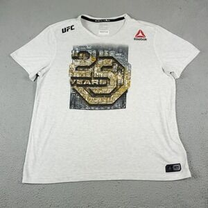 Reebok T Shirt Mens Size 2XL Gray 25 Years Logo Casual Short Sleeve Adult